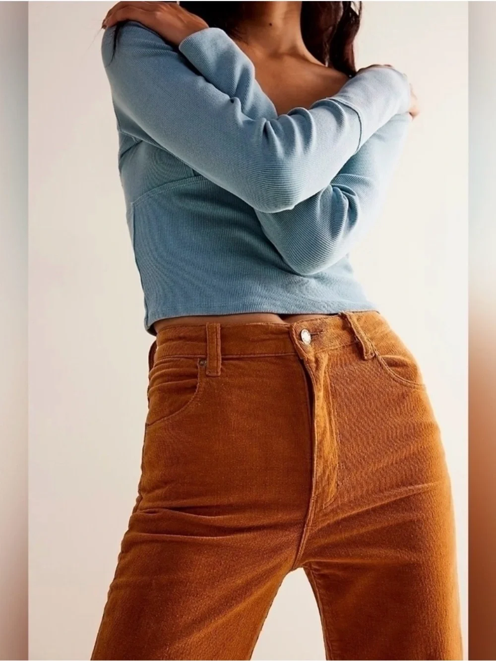 NWT Rolla’s Eastcoast Flare Corduroy Pants 28 High Rise Caramel